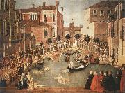 Miracle of the Cross on San Lorenzo Brdge,late 1500 Gentile Bellini